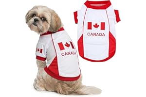 Parisian Pet Dog Jersey - Embroidered “ Canada “ Breathable Mesh Fabric Dog Sports Costume - Football, and Olympic Sportswear