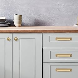 khtumeware 6 Pack 1-1/4 inch Brushed Brass Cabinet