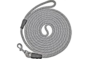 Mycicy Long Rope Leash for Dog Training 12, 15, 22, 30, 50, 75, 100 ft Check Cord Recall Agility Lead Dog Tie Out Line for Medium Small Dogs, Great for Outdoor, Camping, Backyard (15 ft)