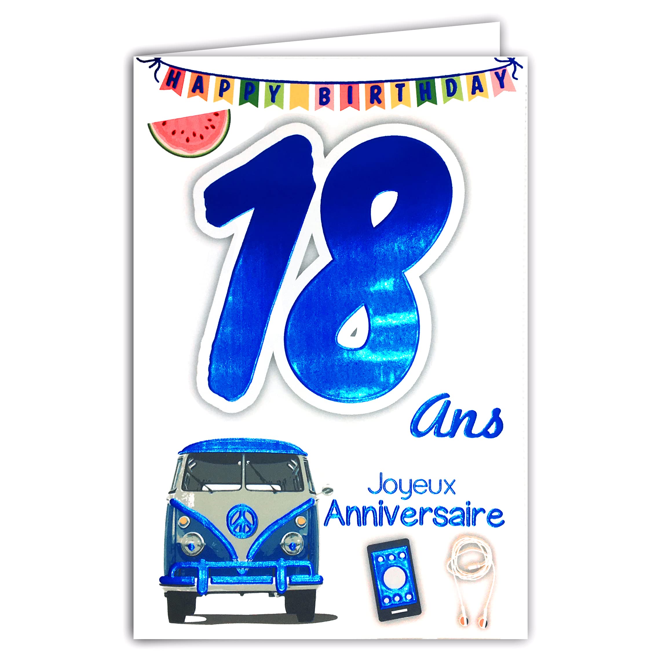 Happy 18th Birthday Card, Boy Young Man Adult – Majority Permit B Driving Car 69-2118
