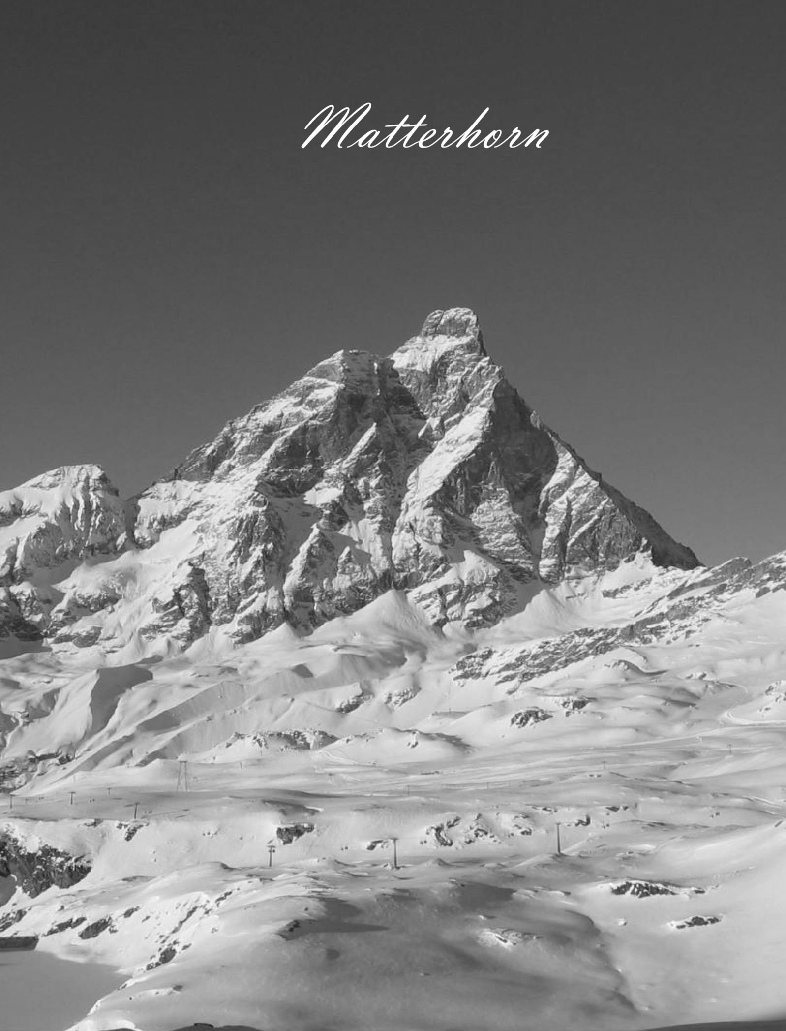 Notebook Matterhorn: Mountain, Switzerland, Italy, large format, lined, 108 pages