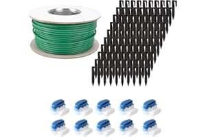 ECENCE Wire Splice Kit, Wire Break Repair Kit for Robot Lawn Mower and Dog Fence Systems, 164ft Boundary Wire + 10x Connector + 100x Ground Nails