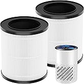 Elnuliros KJ067L Replacement Filter for MOOKA KJ067L Air Puri-Fier, 3-in-1 High-Performance Filter with H13 True HEPA, Activated Carbon and Pre-Filter, 2 Pack
