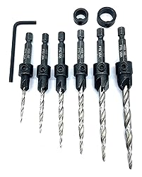 FTG USA Adjustable Wood Countersink Drill Bit Set 6