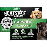 CAPSTAR Flea Treatment for Dogs Over 25 lbs (6 Doses) + NEXTSTAR Flea and Tick Prevention for Large Dogs 45-88 lbs (1 Dose) Bundle
