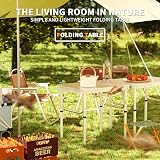Lucn 2FT Folding Camping Table 60x45 cm Aluminum MDF Top 2-Height view 9