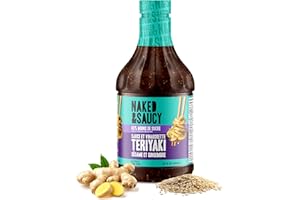 Naked & Saucy Low Sugar Teriyaki Sesame Ginger Sauce and Dressing, Gluten-Free, Soy-Free, Vegan, Paleo, 31 fl oz
