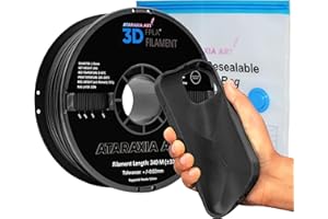 ATARAXIA ART Flexible PLA Filament 1.75mm,Flexible 3D Printer PLA 1kg/2.2lb Spool, Better Than TPU,89A Shore Hardness,Patent Formula,Compatible Bowden Extruder,with Filament Storage Bags, FPLA Black