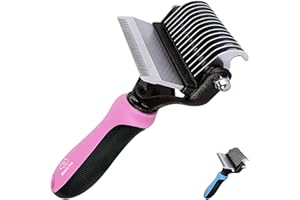 OZARK PET Dog Brush and Cat Brush-with Deshedding Brush, Dog Dematting Tools, Undercoat Brush for Dogs, Deshedding Tool, Reduce Shedding Up To 95%, for Short to Long Hair, Small to Medium Breeds (Pink Small)