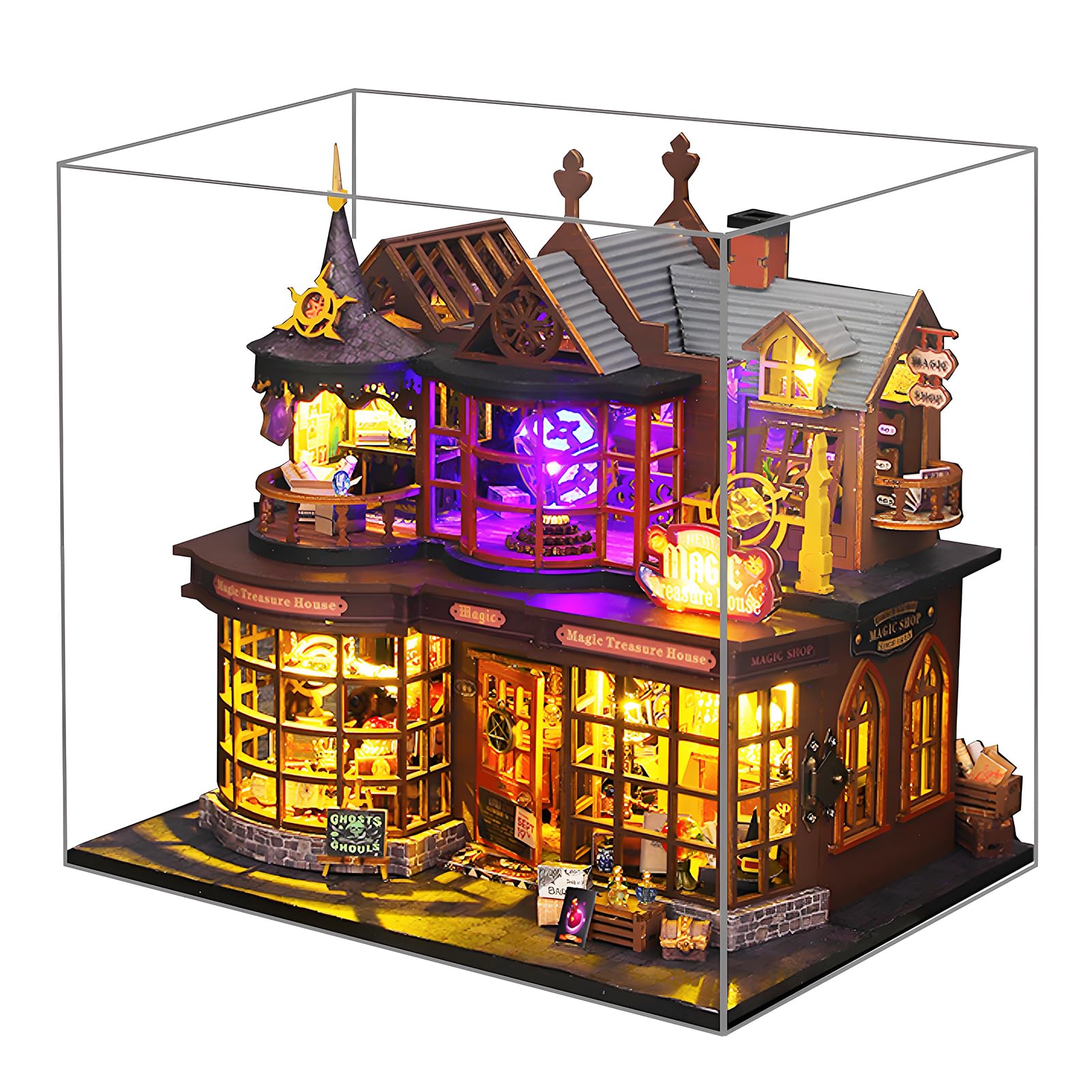 Spilay Diy Miniature House Kit, with Furniture, Wooden Crafts Mini Handmade Kit with Dust Cover and Music Box, 1:24 Creative Room Idea Gift for Adult Friend Lover ES016