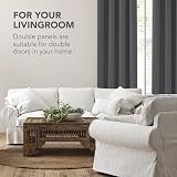 Deconovo Grey Curtain Ring Top Dark Grey Blackout 1 Panel 140x180cm view 5