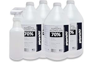 GOTPARTS747 Isopropyl Alcohol - IPA 70% (4-1 Gallon) Made in USA - High Purity Alcohol - Includes an Empty Trigger Spray Bottle