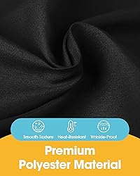 Niuara Black Fabric Rectangle Table Cloth - 6