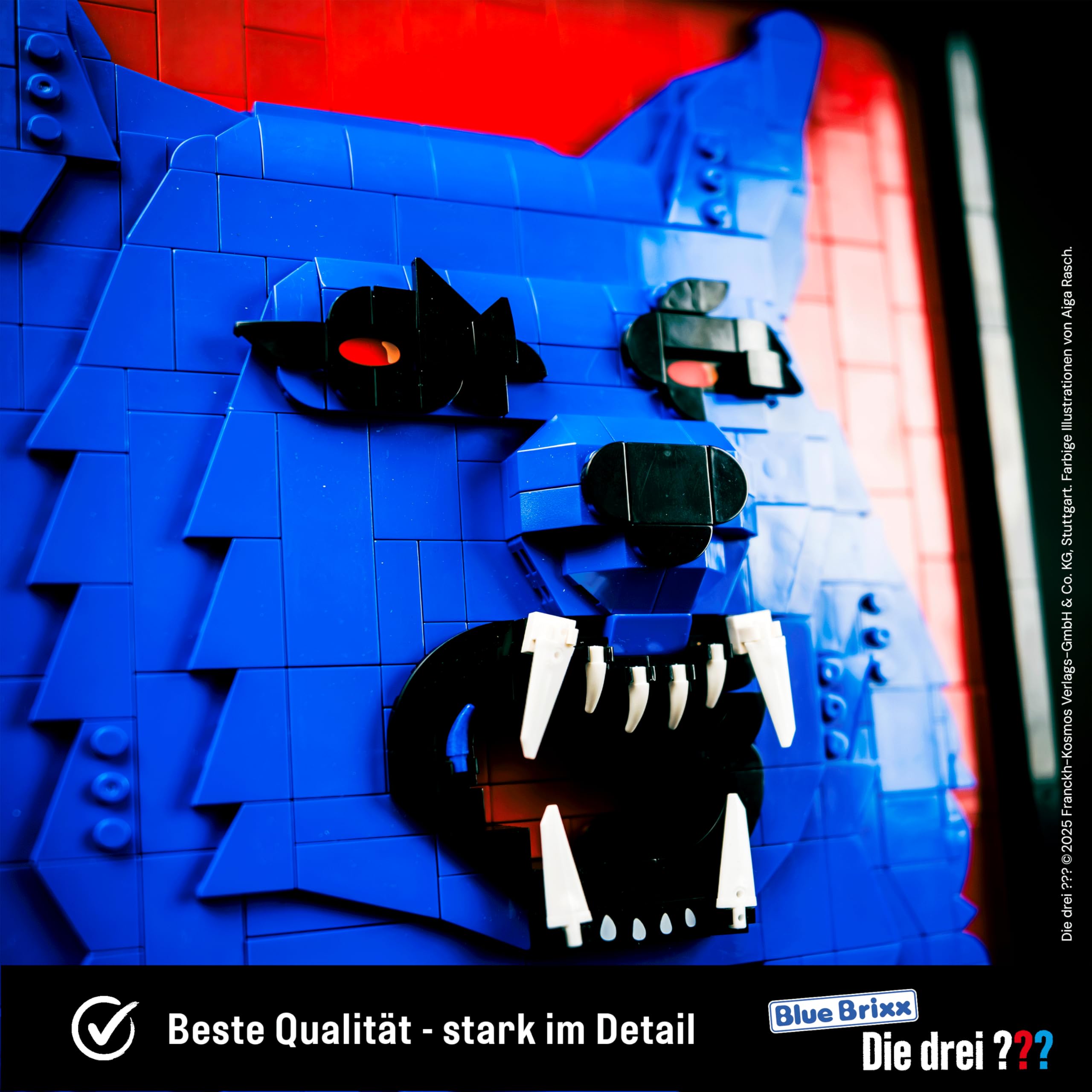 BlueBrixx Pro 108501 – Die DREI ???: 3D Bild: Der Karpatenhund aus Klemmbausteinen mit 712 Bauelementen 4