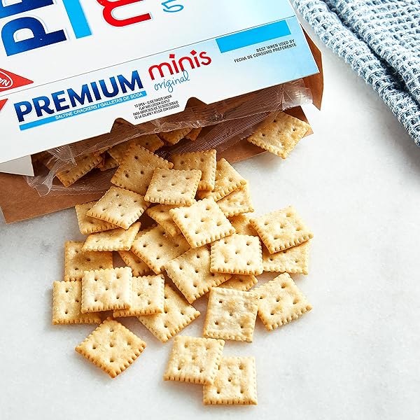 PREMIUM ORIGINAL MINI SALTINE CRACKERS, LUNCH SNACKS, 11 OZ