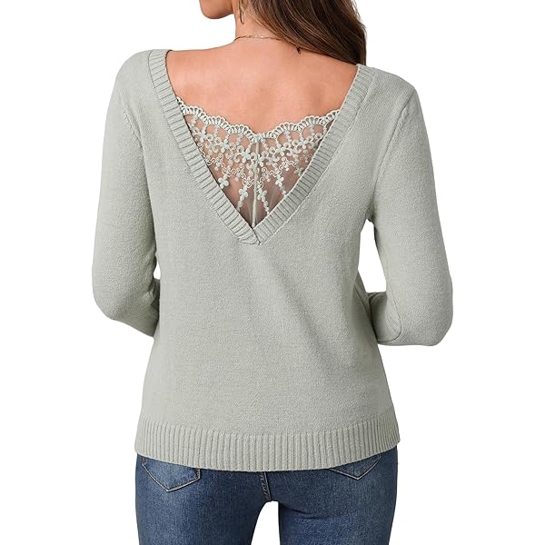 Lace Collar Sweater Women Sweater Sleeve Knitwear Lace