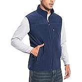 Pioneer Camp Men's Full-Zip Polar Fleece Vest Casual Lightweight Sleeveless Outerwear with 5 Pockets Soft Warm Winter Jacket
