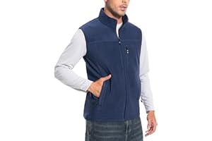 Pioneer Camp Men's Full-Zip Polar Fleece Vest Casual Lightweight Sleeveless Outerwear with 5 Pockets Soft Warm Winter Jacket