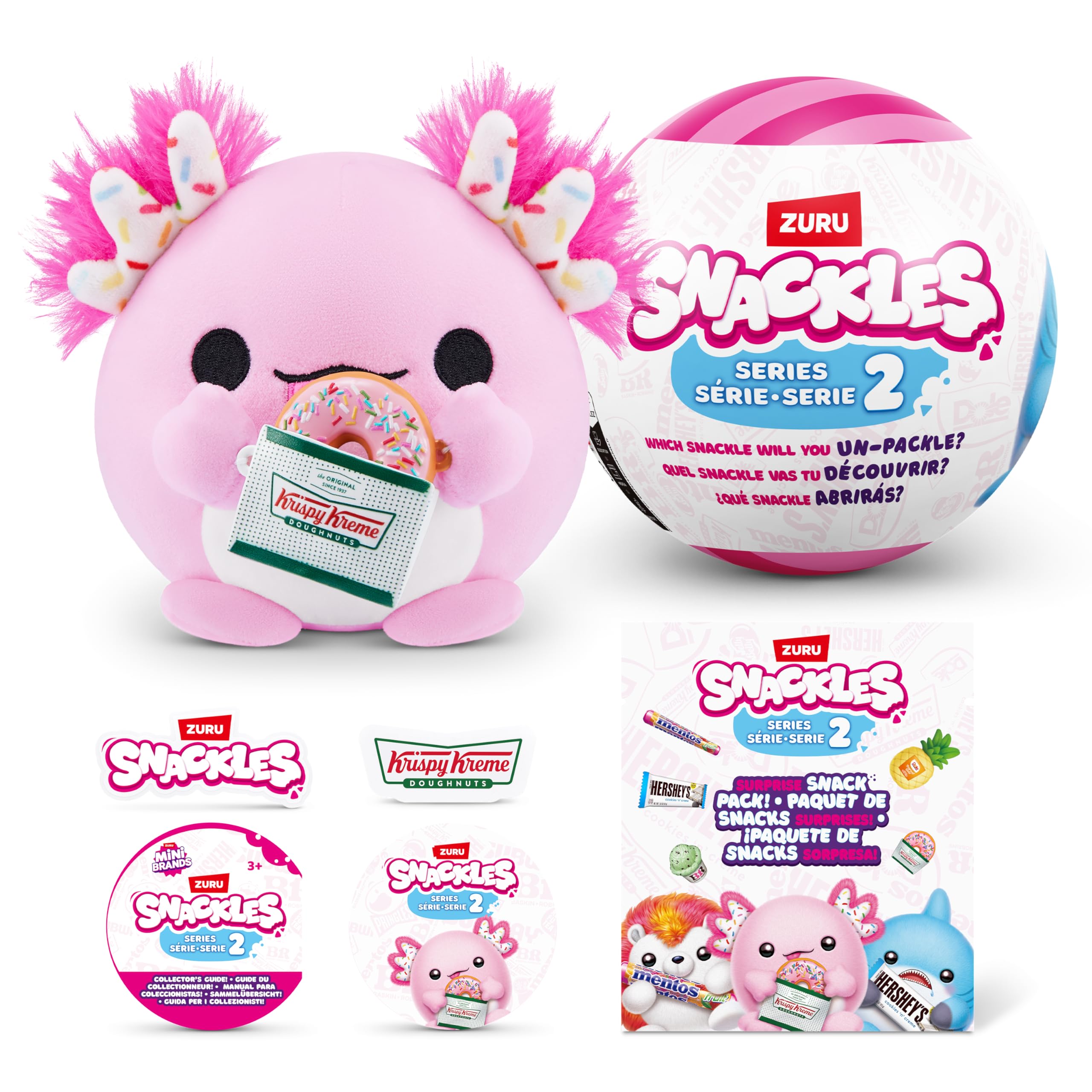 Snackles, Series 2, Random Assortment, Surprise Capsule Plush, Cuddly Squishy Comfort 5 inch Plush with License Snack Brand Accessory, Mini (12.7 cm)