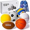 EH.DT Set of 6 Mini Sports Foam Balls for Kids, Toddler Ball Toys, Foam Football, Toddler Ball Toys, Toddler Sports Toys, Outdoor Toys for Toddlers, Toddler Outdoor Play, Baby Ball Toy