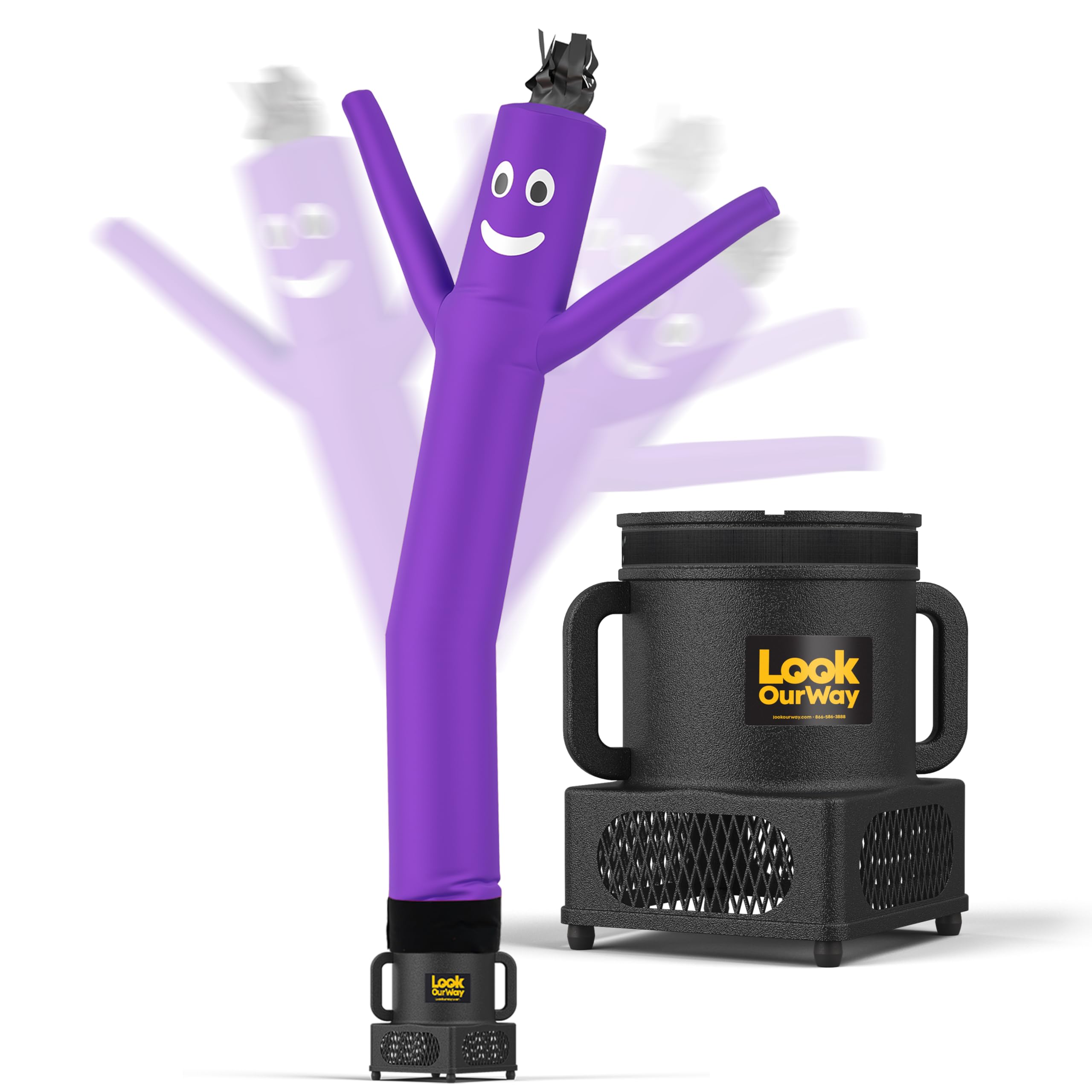 Photo 1 of LookOurWay Air Dancers Wacky Waving Inflatable Tube Man Set - 7ft Tall Advertising Air Dancer Waving Man Inflatable Tube Guy with Sky Dancer Blower - Purple