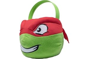 TEENAGE MUTANT NINJA TURTLES TMNT Raph Medium Plush Easter Halloween Basket, Treats Candy and Storage, Multi