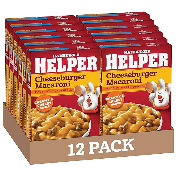 HAMBURGER HELPER CHEESEBURGER MACARONI, 6.6 OUNCES, 12 PER CASE.