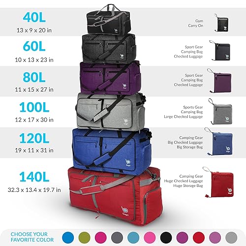 Bago Foldable Duffel Bags for Traveling Women Men 40L Sports