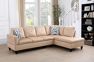 FUOROLA Manten L Shape Sectional Sofa for Living Room, Apartment, Game Room, Guest Room and Office