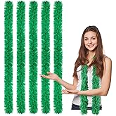 FeelfunFeather 5pcs Feather Boa - Green Artificial Fluffy Boas Bulk 5 Ft for Wedding Birthday Tea Party Christmas Costume Decor
