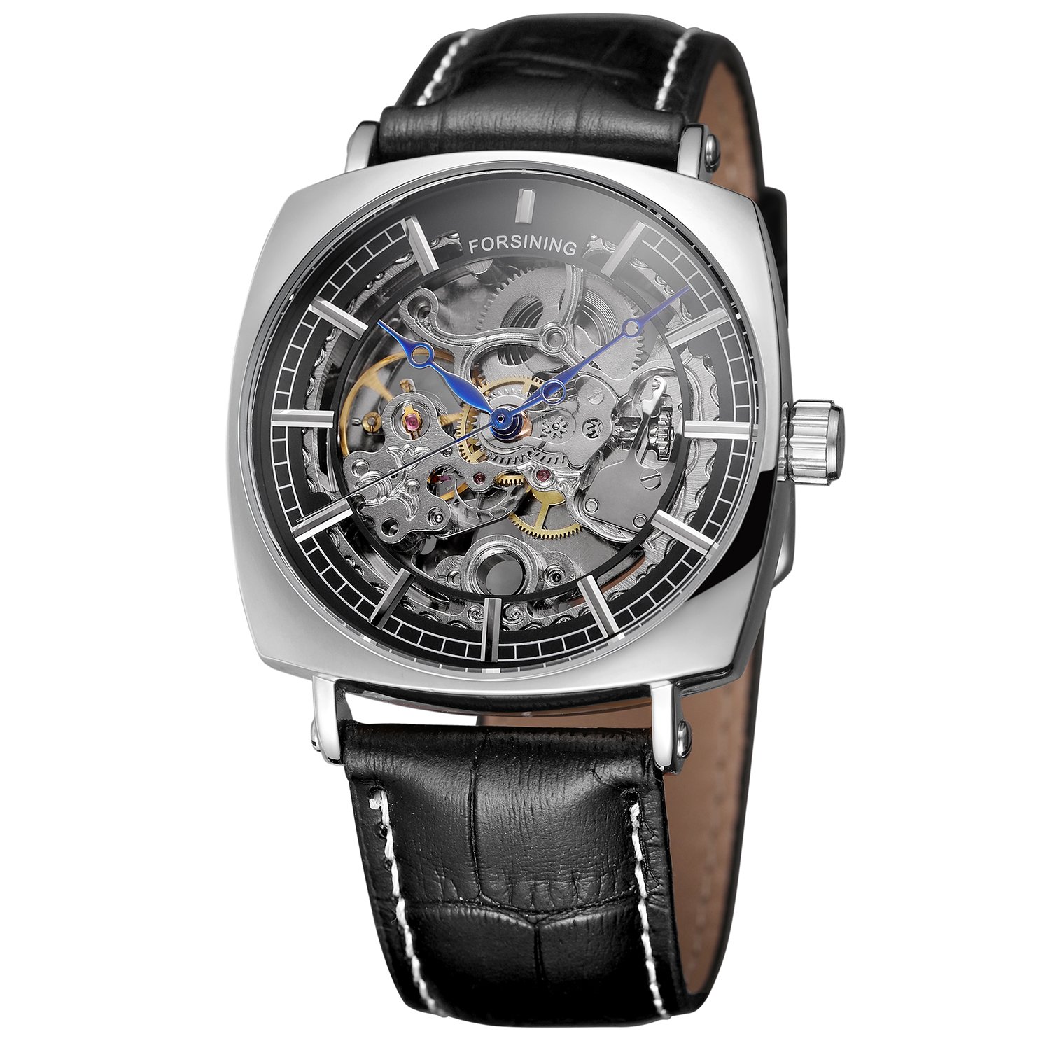FORSINING Men's Dress Skeleton Automatic Analogue Quality Wristwatch with Leather Strap