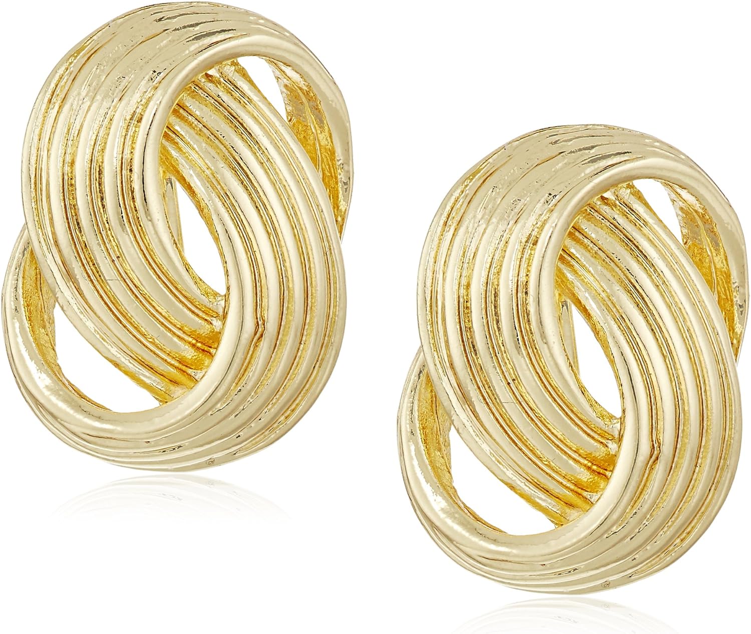 Napier GoldTone Flat Loop ClipOn Earrings Jewelry