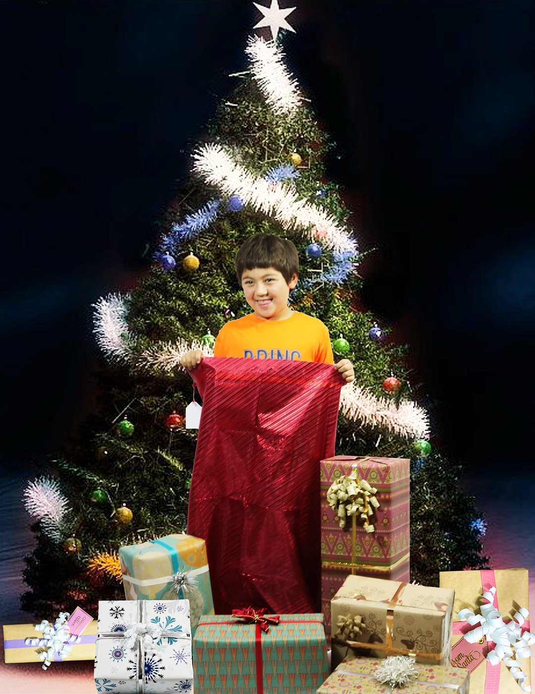 XXXL Jumbo Thick Reusable Festive Gift Bag for Oversized Presents, Festive Red 36 x 44 inches