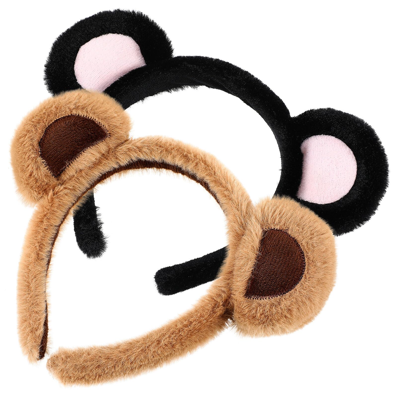 Gatuida Bear Ears Headband: 2pcs Chipmunk Ears Headwear Halloween Plush Animal Bear Hairbands Cute Cosplay Party Headdress for Christmas Festival Theme Cosplay