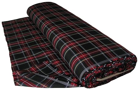 Schwarz Stewart Tartan Stoffe (Pro Meter)