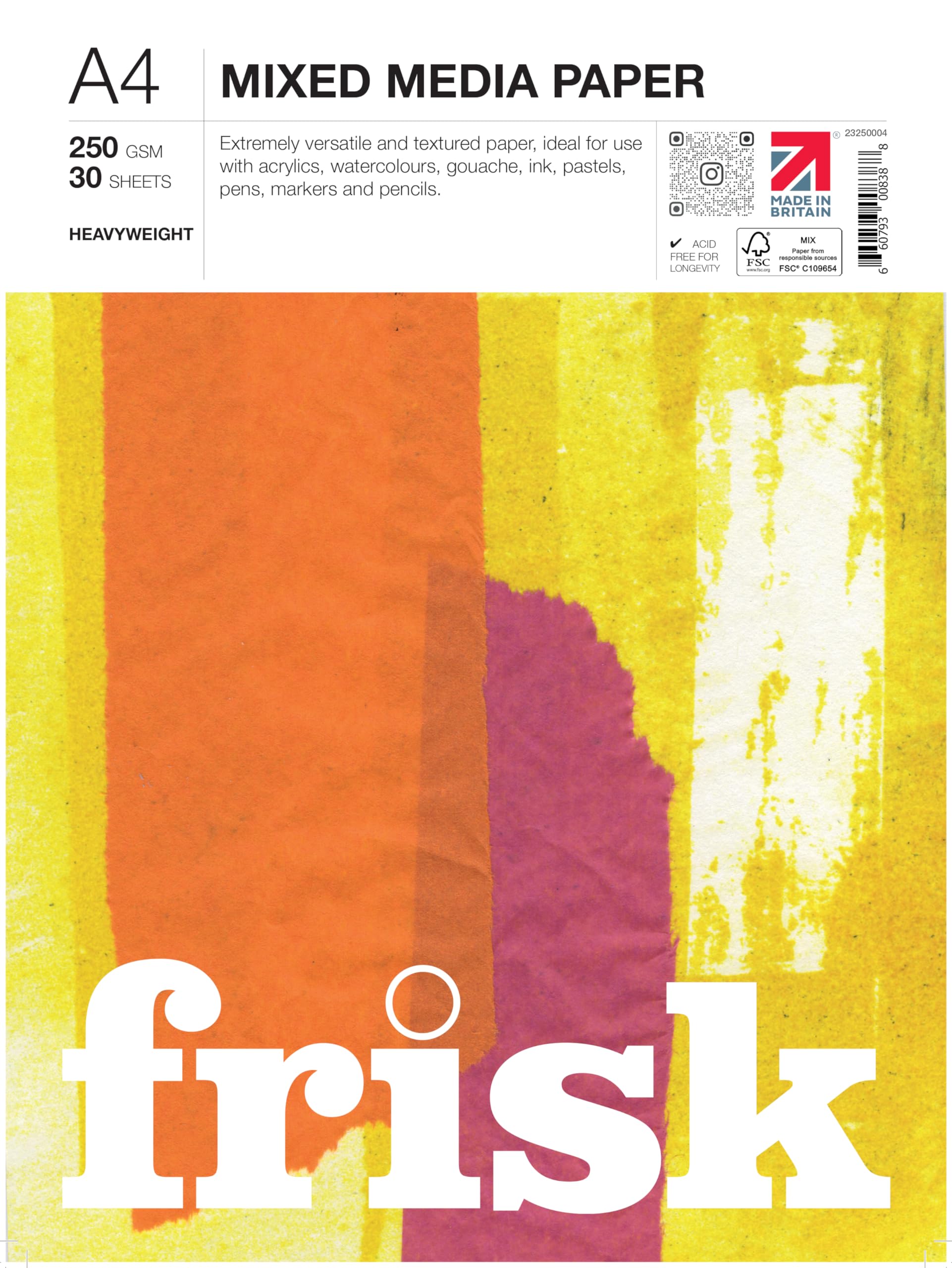 Frisk 23250004 Mixed Media Paper Pad A4, White