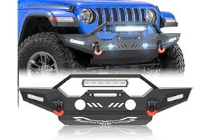 EYOUHZ for JL Front Bumper with Skid Plate Compatible with 2018 2019 2020 2021 2022 2023 2024 2025 2026 Jeep Wrangler JL JLU 