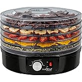Nutrichef Electric Countertop Food Dehydrator | Professional Multi-Tier Food Preserver | Dehydrate Fish, Beef Jerky, Meats, Mushrooms, Fruits &amp; Vegetables | 5 Stackable Trays for Easy Cleaning