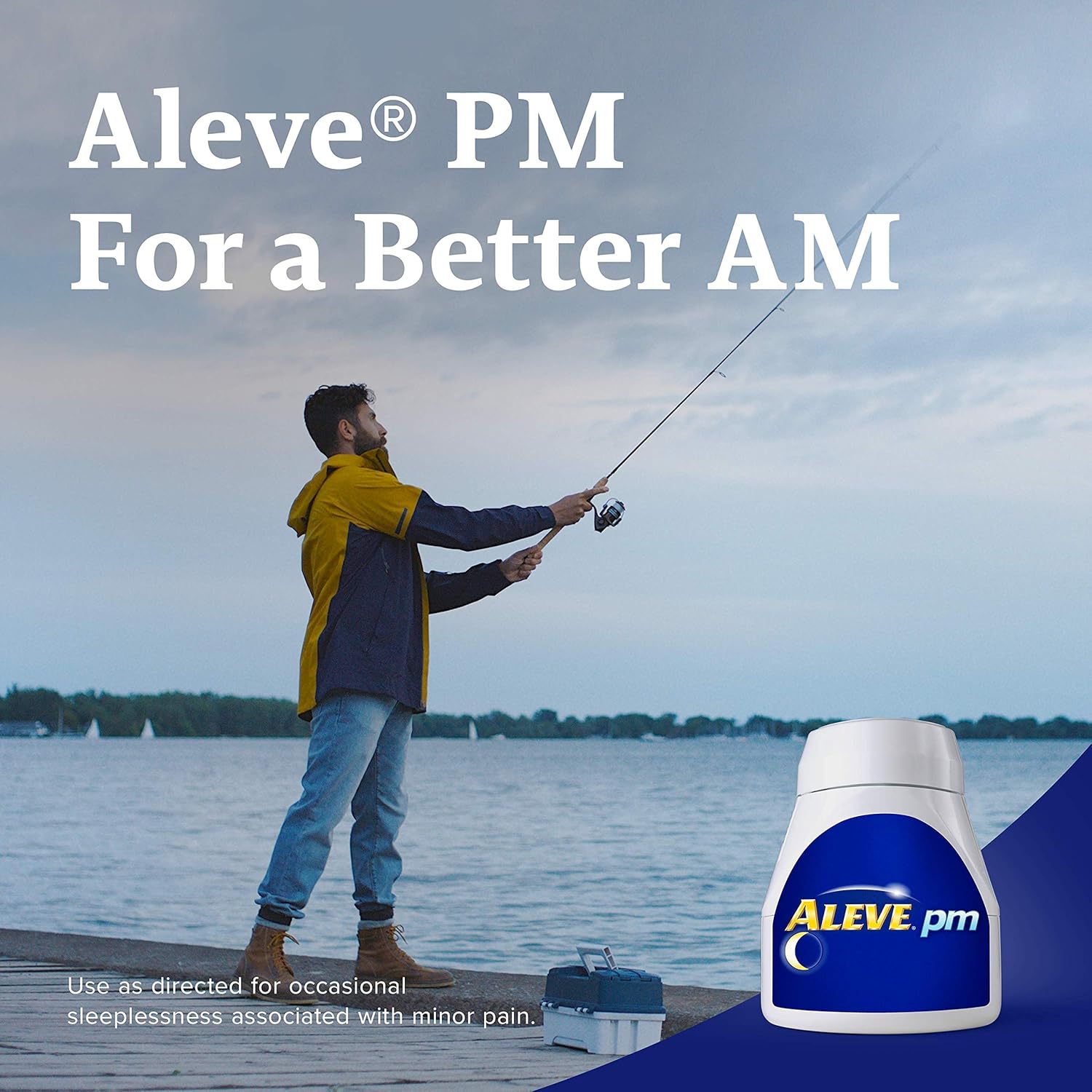 Aleve PM Caplets with Naproxen Sodium, 220mg (NSAID) Pain Reliever/Fever Reducer/Sleep Aid, 80 Count: Health & Personal Care