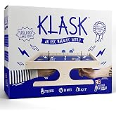 KLASK Magnetic Tabletop Game- Half Air Hockey, Half Foosball, Ages 8+ | Game of Skill, Under-Table Striker Control, Dodge 3 Biscuits, 10-Min Matches, Tournament-Ready, Solid Wood Design, Party Fun