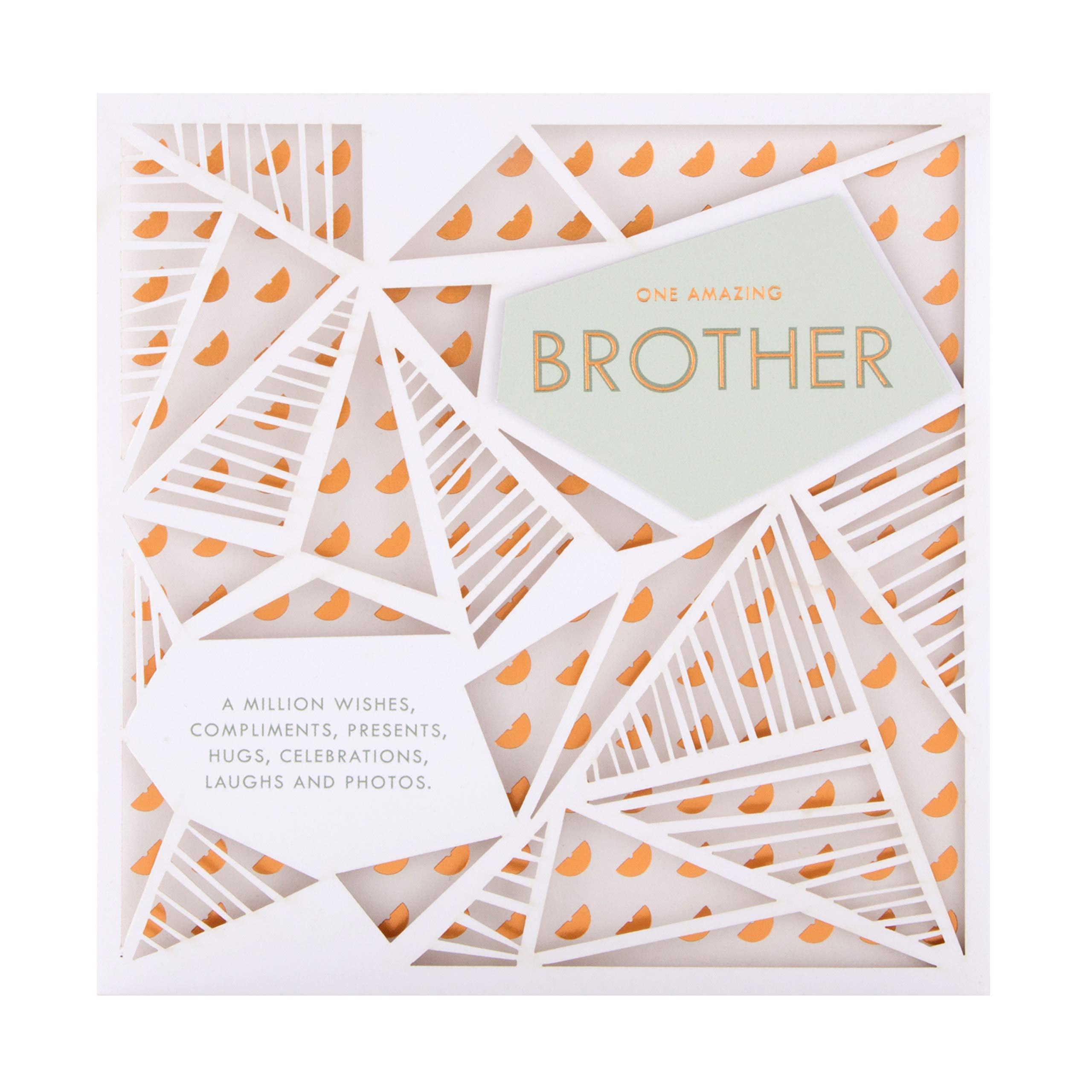 Hallmark Birthday Card for Brother - Geometric Laser-cut Design