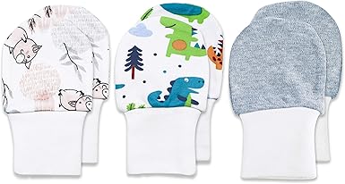 dinosaur baby mittens