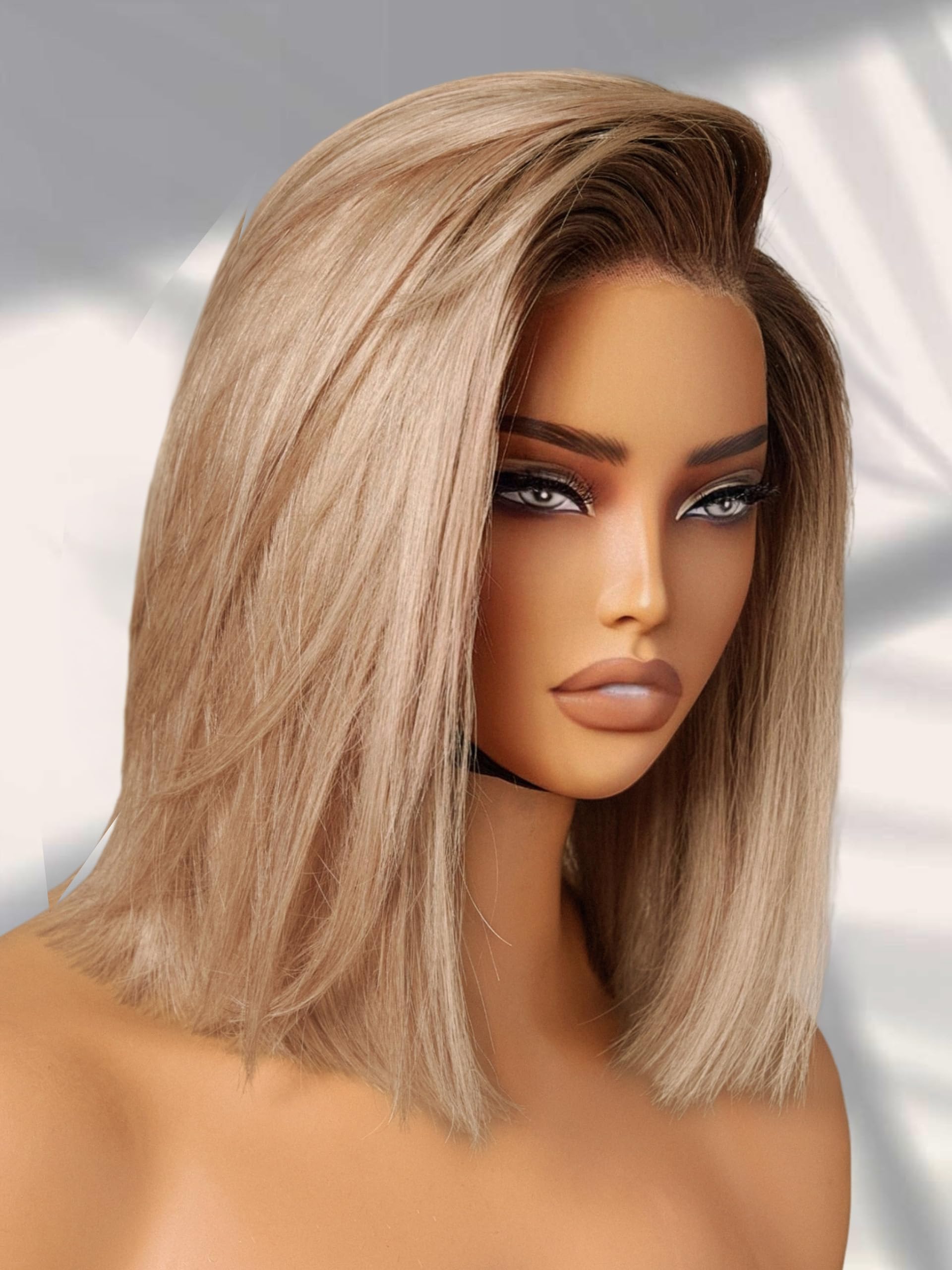 LUVME HAIR Ash Blonde Short Bob Wig - Human