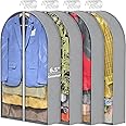LAPPR 4 Pack 40'' Garment Bags for Hanging Clothes with 6.5'' Gusseted,Clothes Bags for Storage Hanging, Clothing Bags with Z