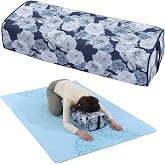 MABOZOO Printed Yoga Bolster Pillow, Triple-Layer Bolster Pillow with Canvas Cover, Rectangular Meditation Cushion for Restorative, Meditation