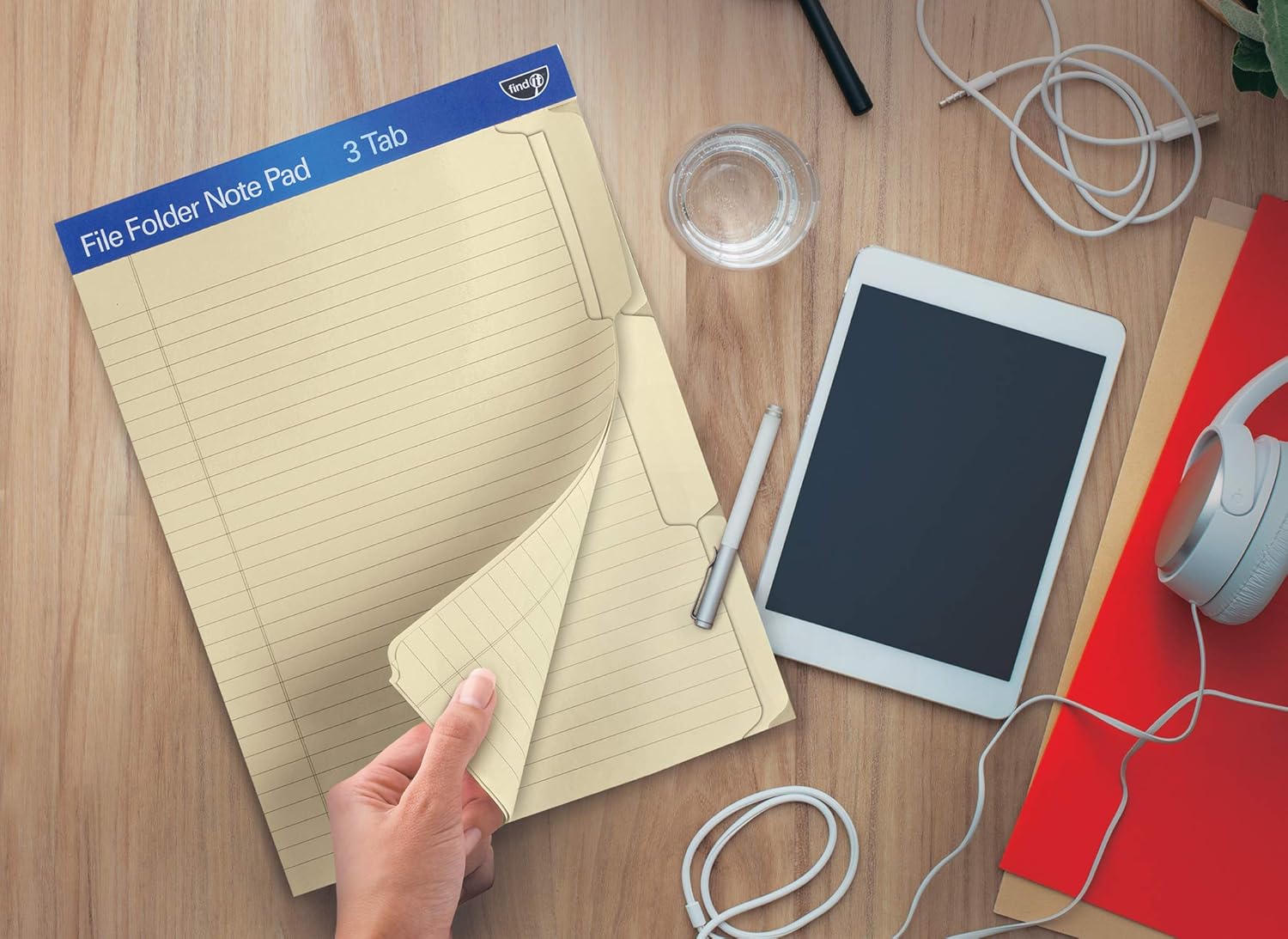 Find It Combination File Folder Note Pad, 9-1/2 x 12-1/2 Inches, Manila (FT07210) : Subject Notebooks : Office Products