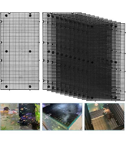 Adjustable Aquarium Divider Grid - 12pc Plastic Egg Crate Panels For Fish Tanks