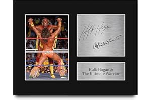 HWC Trading Hulk Hogan & The Ultimate Warrior Gifts Printed Signed Autograph Picture for WWE & WWF Memorabilia Fans - US Letter Size