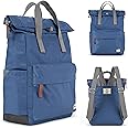 ORI LONDON Travel Backpack - Medium Nylon Rolltop Backpack for Men & Women for Laptop & Accessories - The Canfield, Burnt Blue
