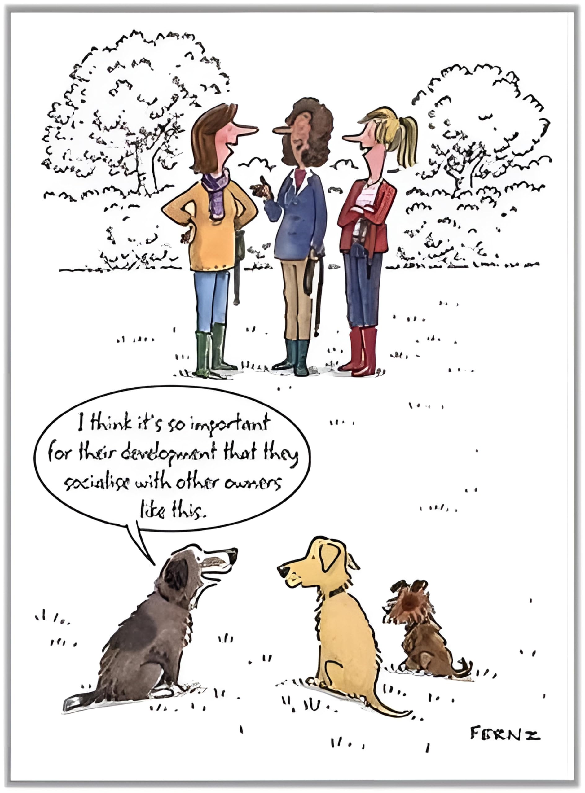 Humorous Female Birthday Card (GBCC-LAGG0078) - Socialise with Other Owners - Illustrated Card From the Look at it This Way Range